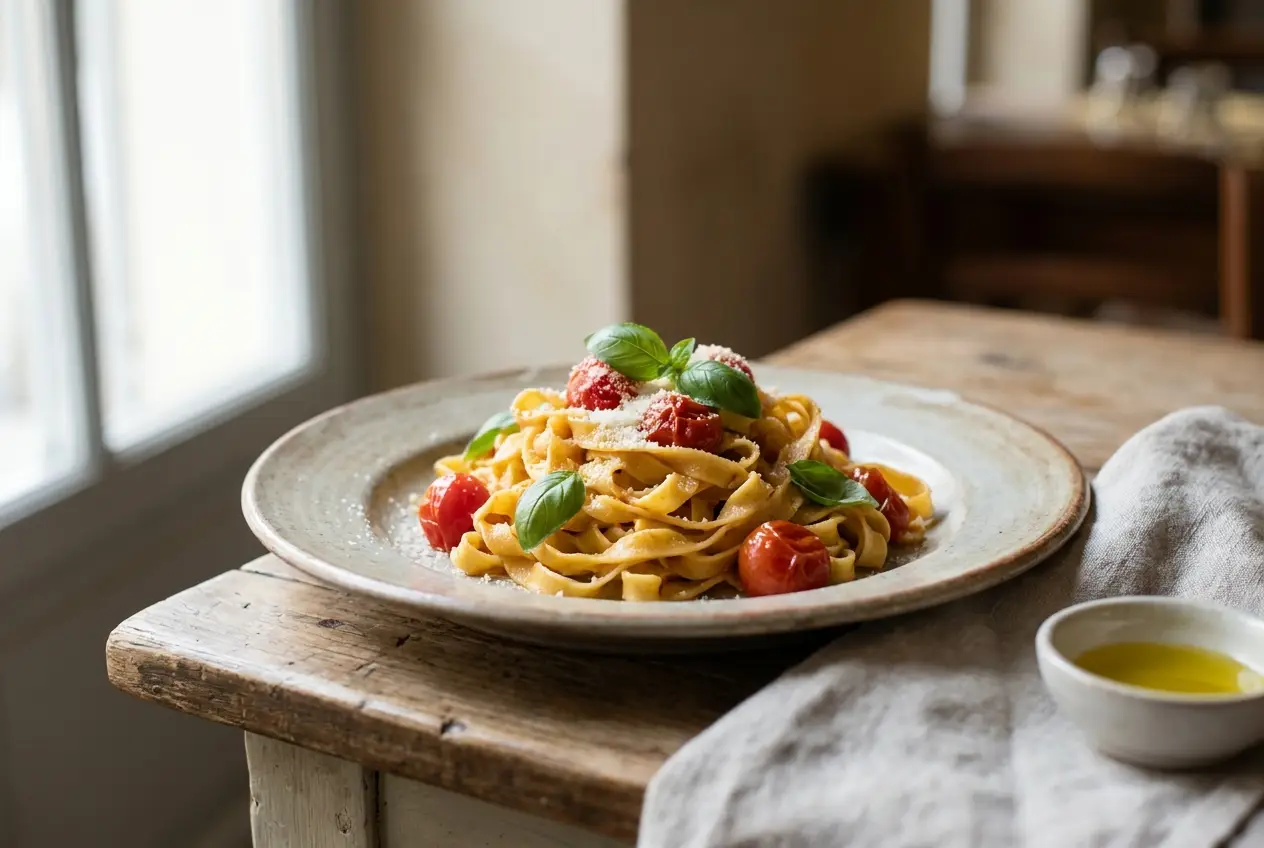 Site vitrine pour la trattoria Bella — assiette de pâtes fraîches